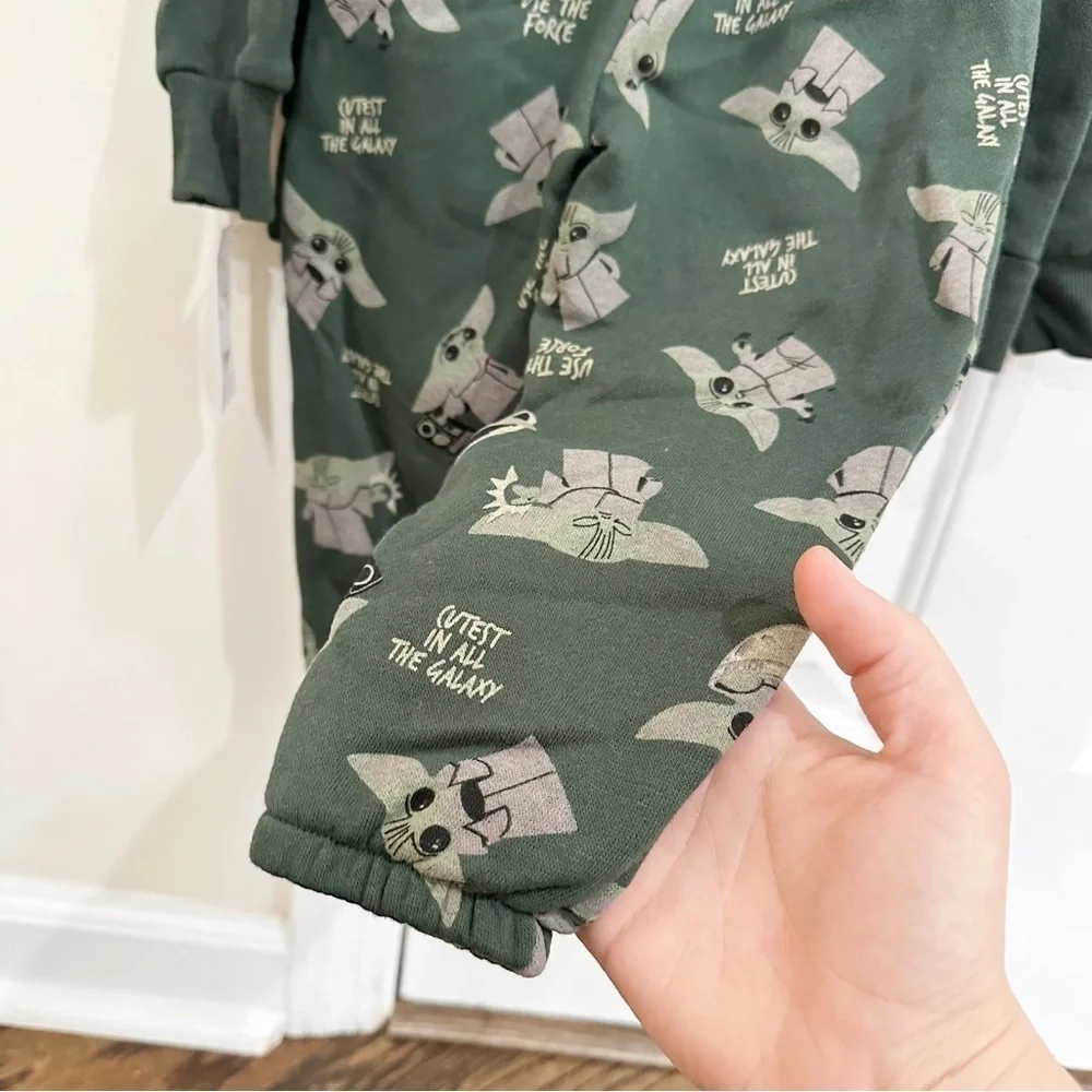 NWT Disney Star Wars Baby Yoda 2pc Fleece Set Sweater And Jogger Pants